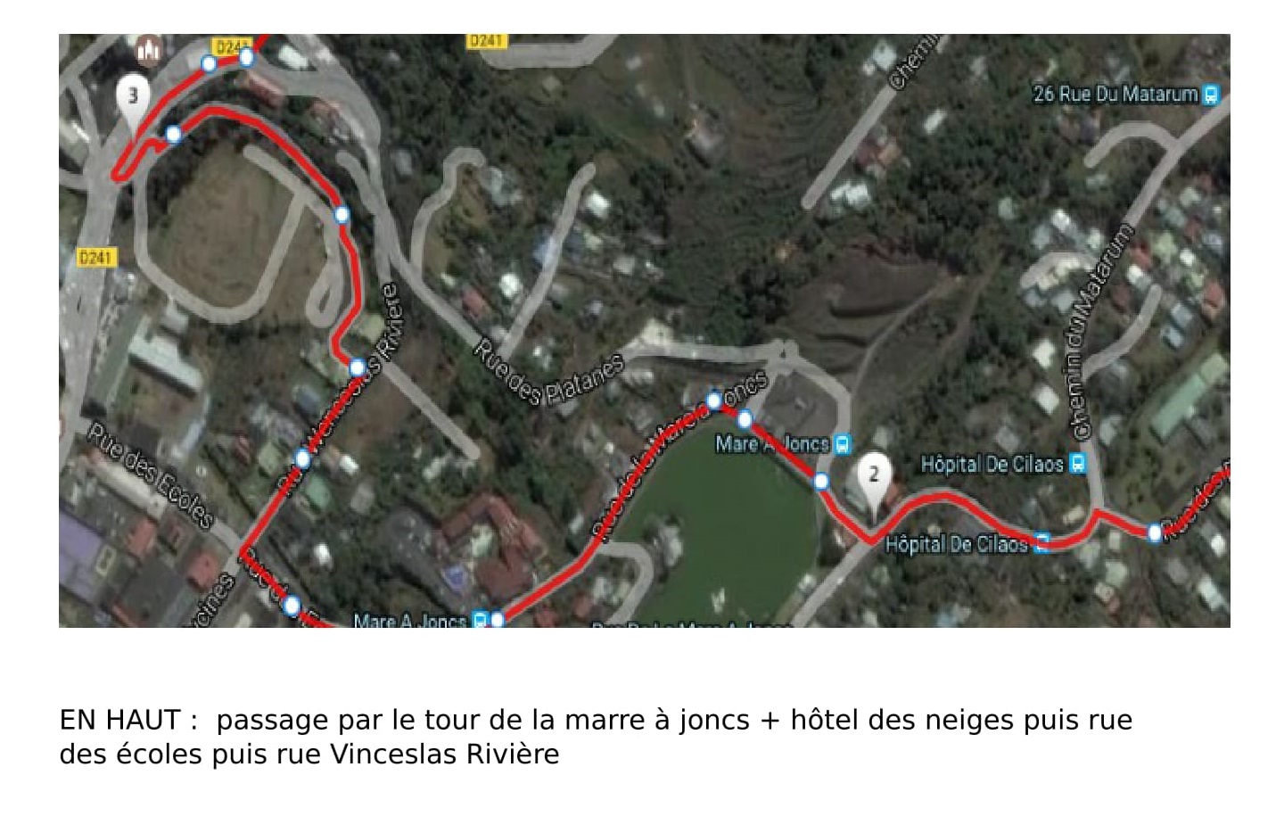 Modification du tracé course à pied à Cilaos